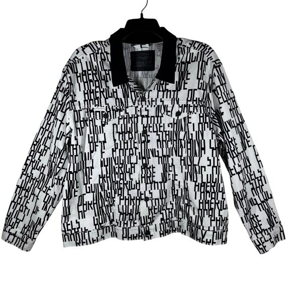 Levi's‎ Line 8 Boxy All Over Print Graphic Trucker Jacket Men's XXL Streetwear - Picture 1 of 12